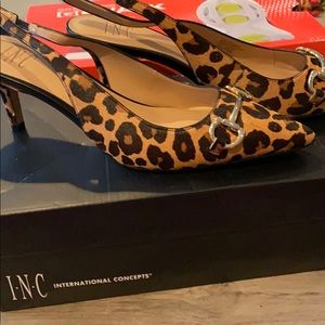 Leopard print sling back